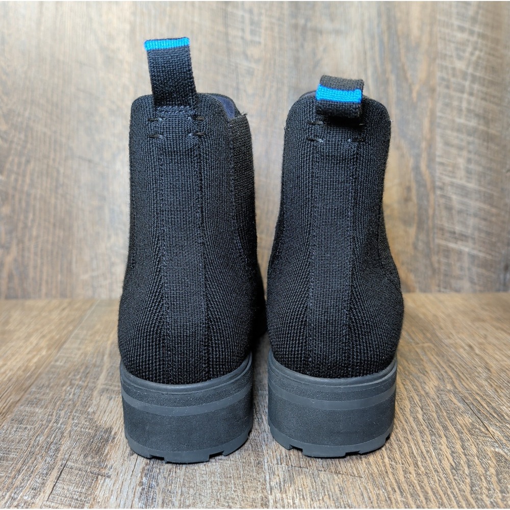 Rothy's The Lug Chelsea Boots Womens Size 9 Onyx Black Knit Modern Pull On - Picture 7 of 14